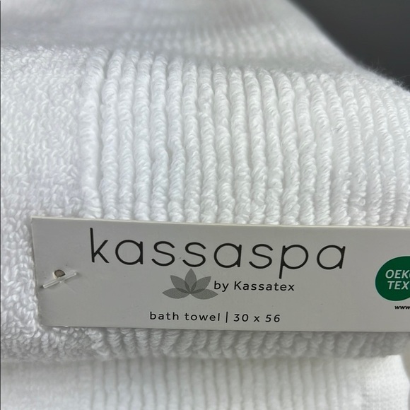 Kassa Spa White Bath Towel Set 100% Cotton 2 Bath Set of 2 NEW - Picture 3 of 5